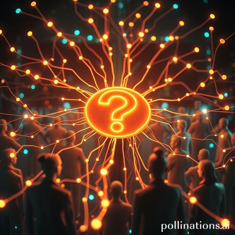 A visual representation of a community hive mind collaborating to solve a problem.