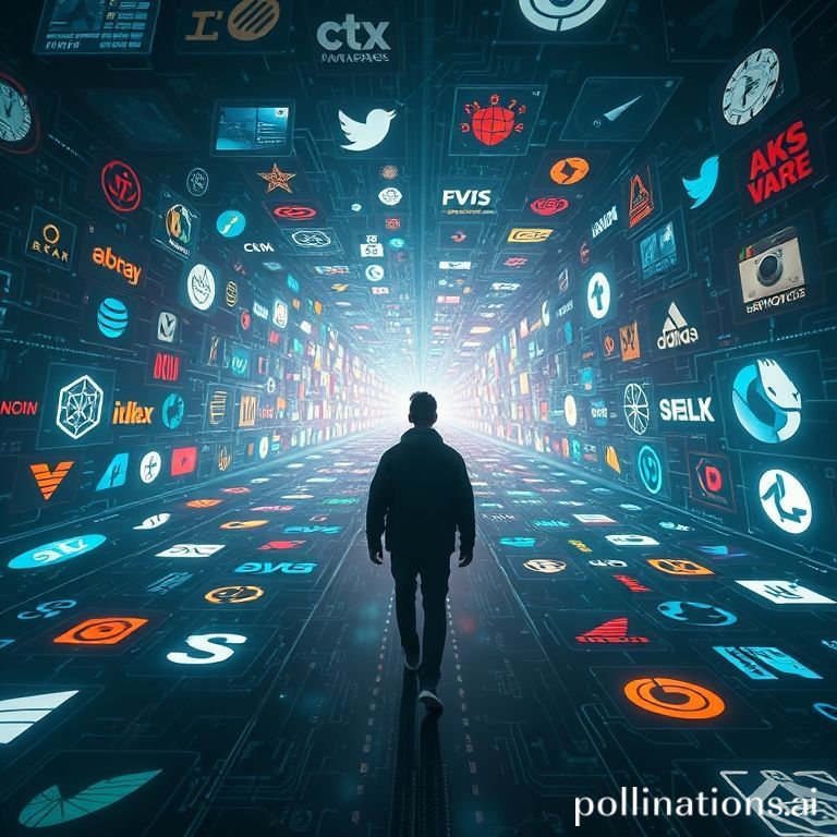 A person navigating a complex digital maze made of glowing software application logos, representing the challenge of tool discovery.