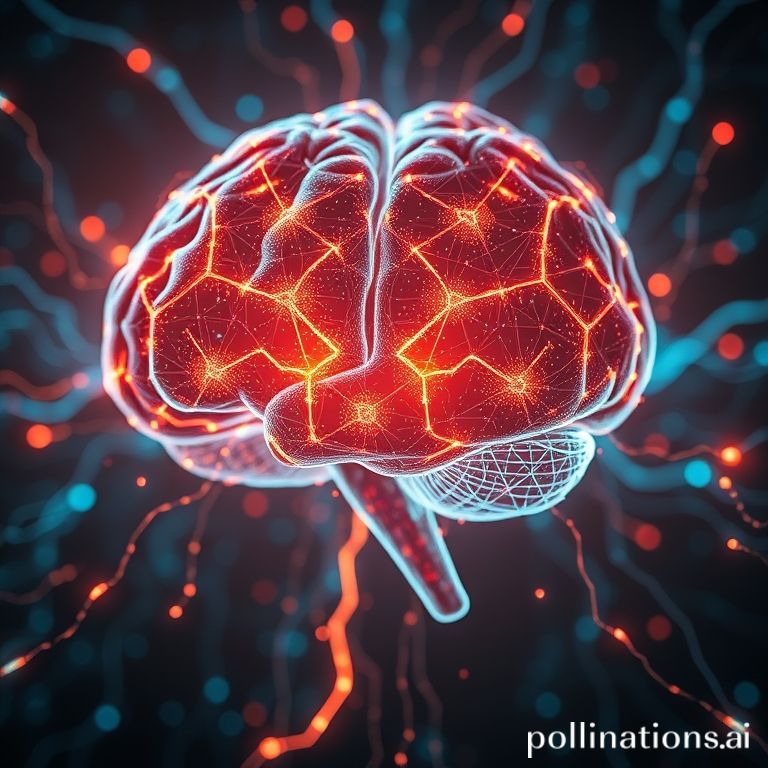 An abstract visualization of an AI brain, with glowing neural pathways representing data and thought processes.