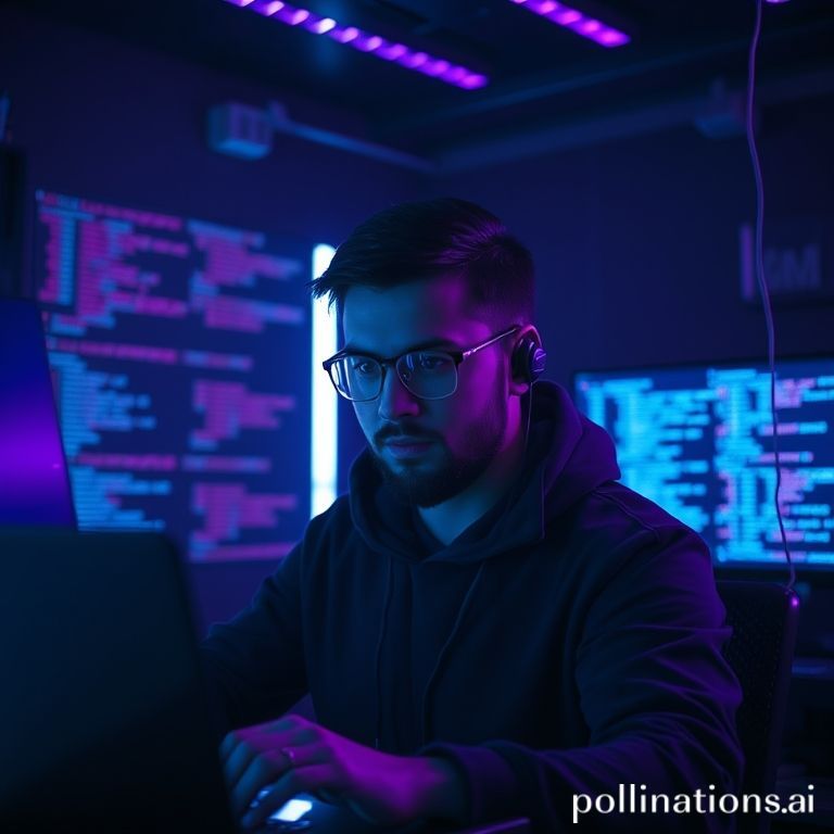 A developer interacting with floating holographic code, representing an AI code assistant.