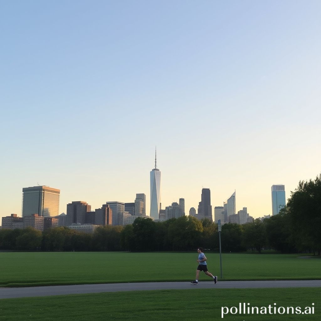 City skyline during a morning run