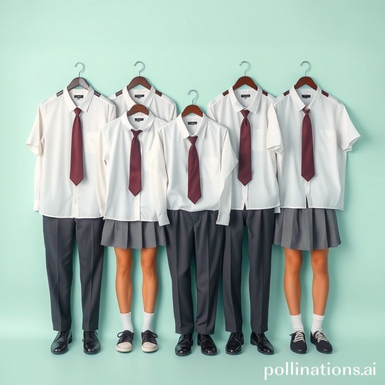 Seragam sekolah rapi di studio