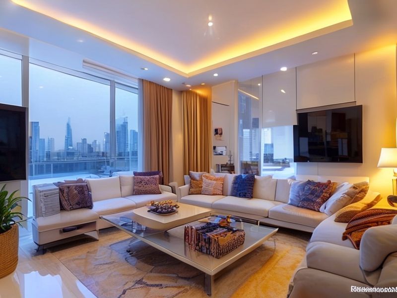 غرفة معيشة نظيفة ومرتبة في الرياض بعد انتهاء أعمال الصيانة