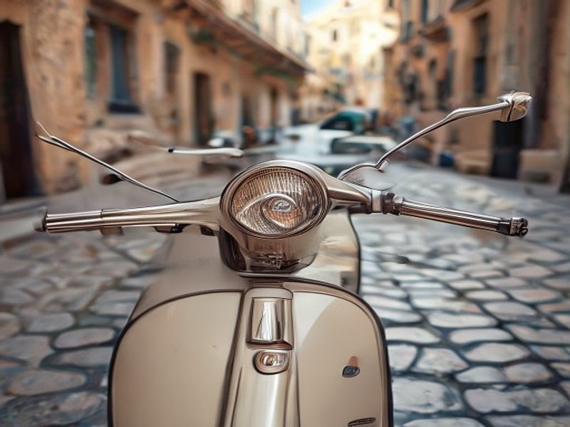 Electric scooter close-up details