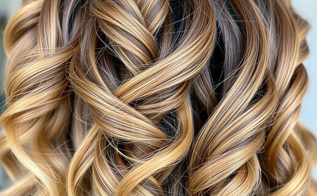 A close-up of braided hair showcasing natural waves and texture.