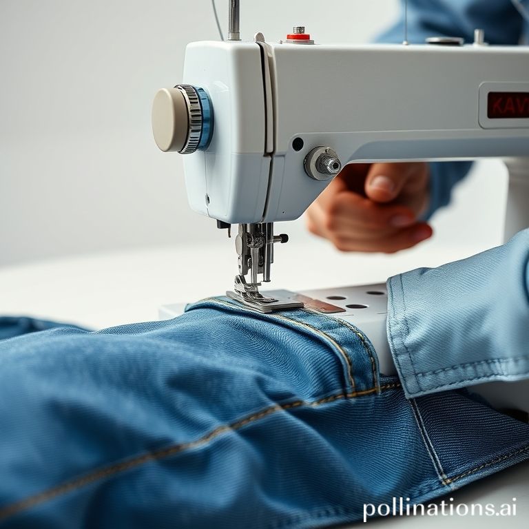 Vermak jeans potong panjang rapi