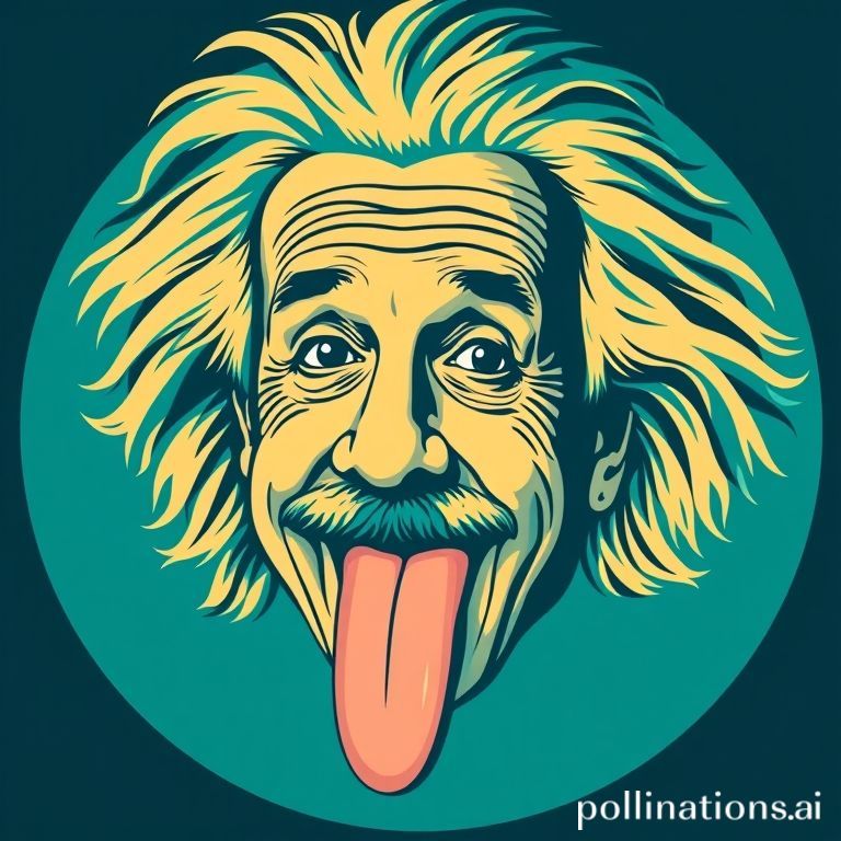 アインシュタイン（カラー／ヒッピー系クリーンな円形ポートレート）