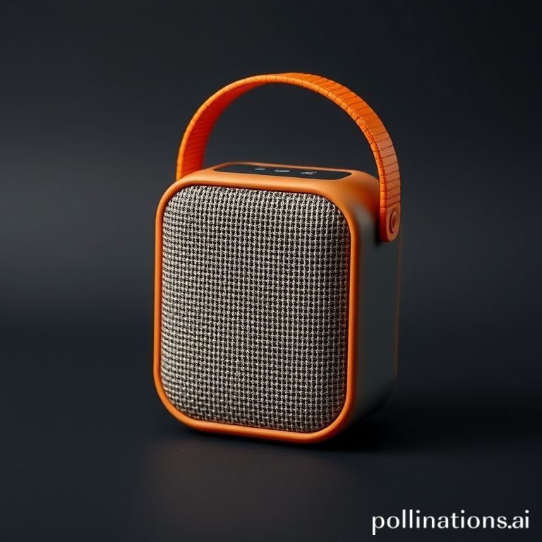 Compact Bluetooth speaker.
