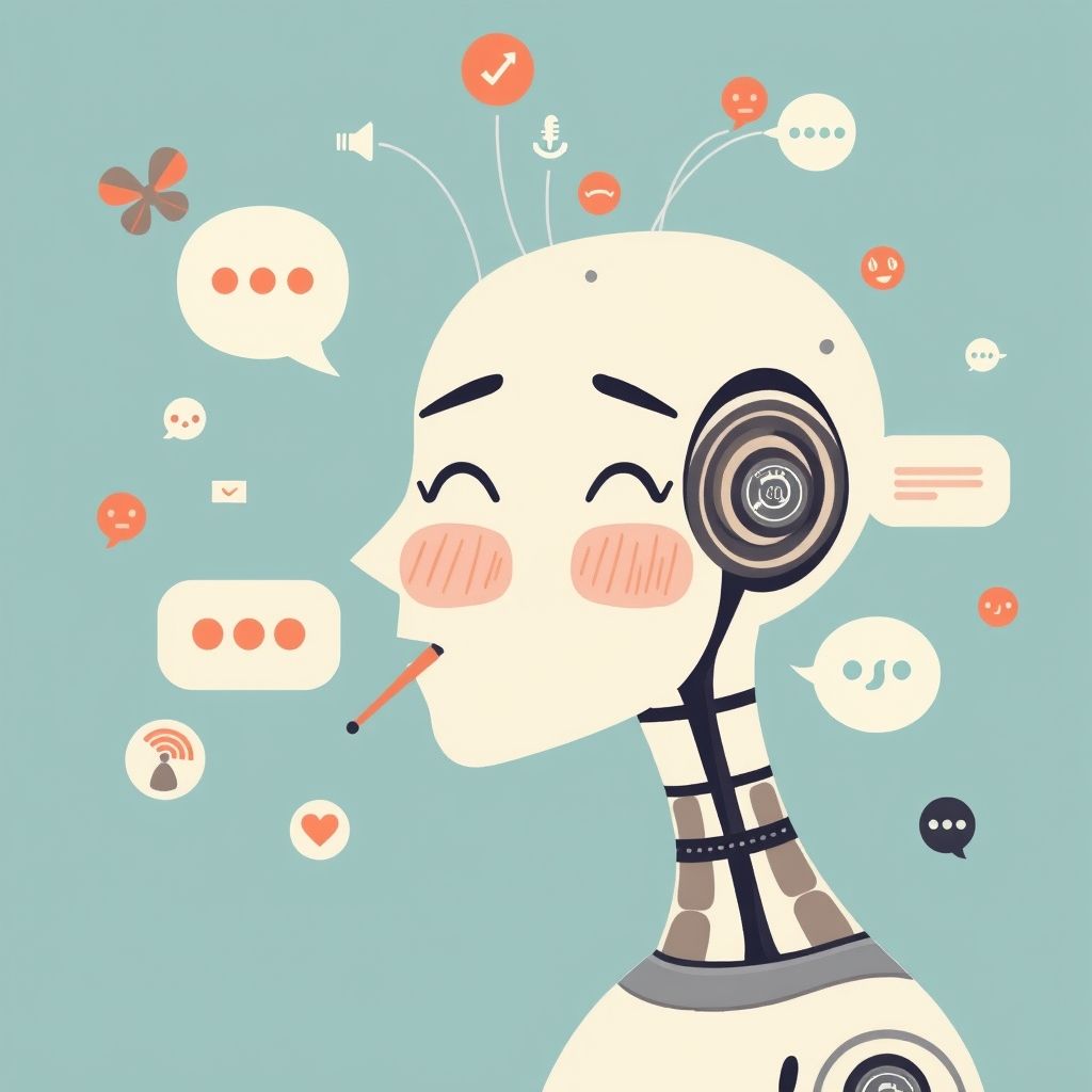 Illustration about AI speech synthesis with emotions