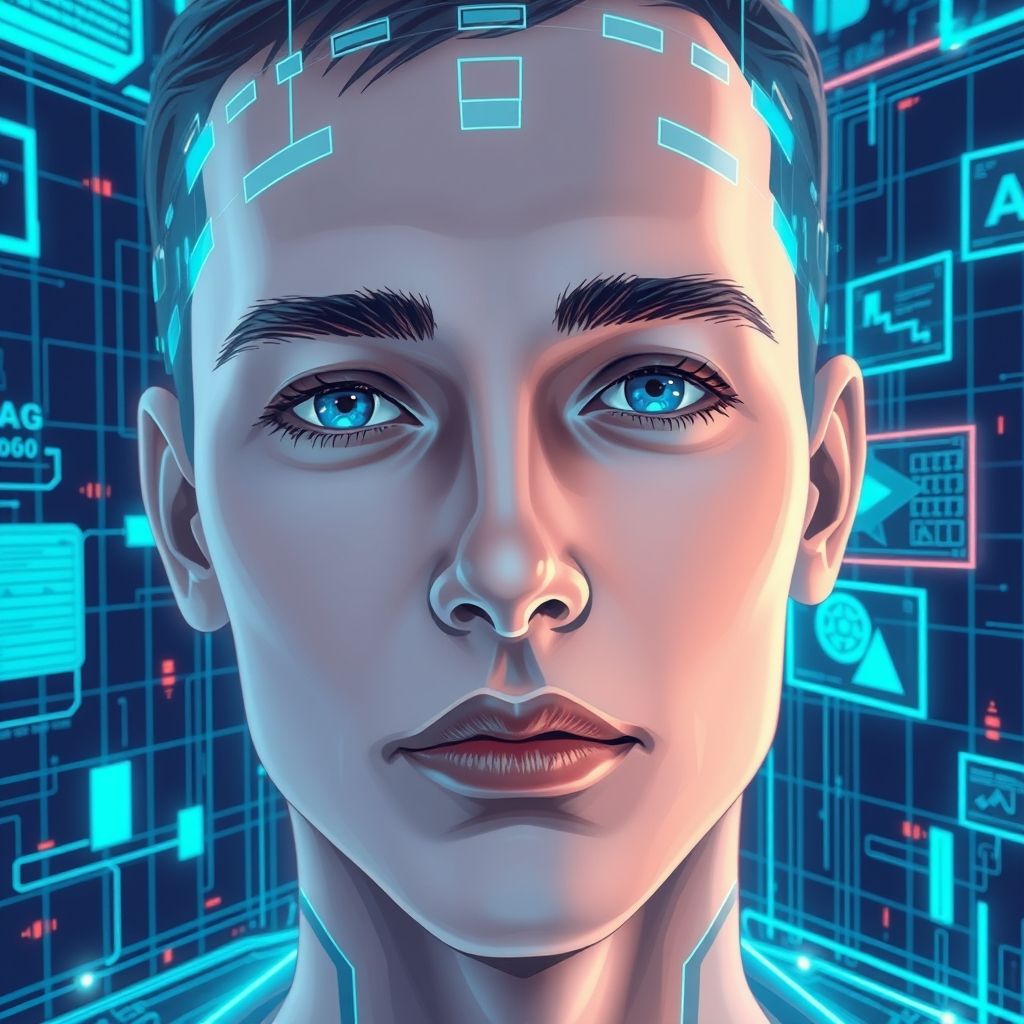 Illustration about ai video generator with my face
