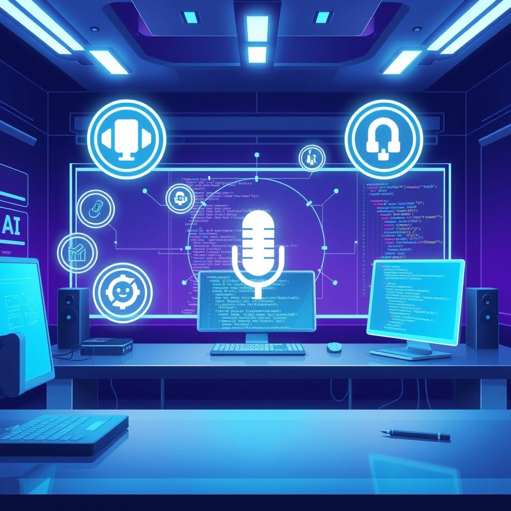 Illustration about AI voice tools for developers