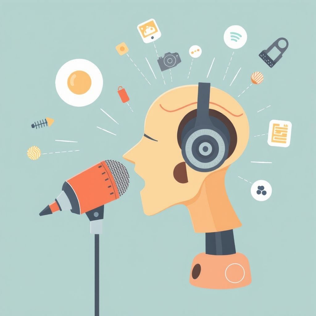 Illustration about AI-based voice mimicry tool