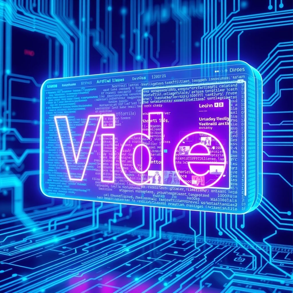 Illustration about artificial intelligence text to video