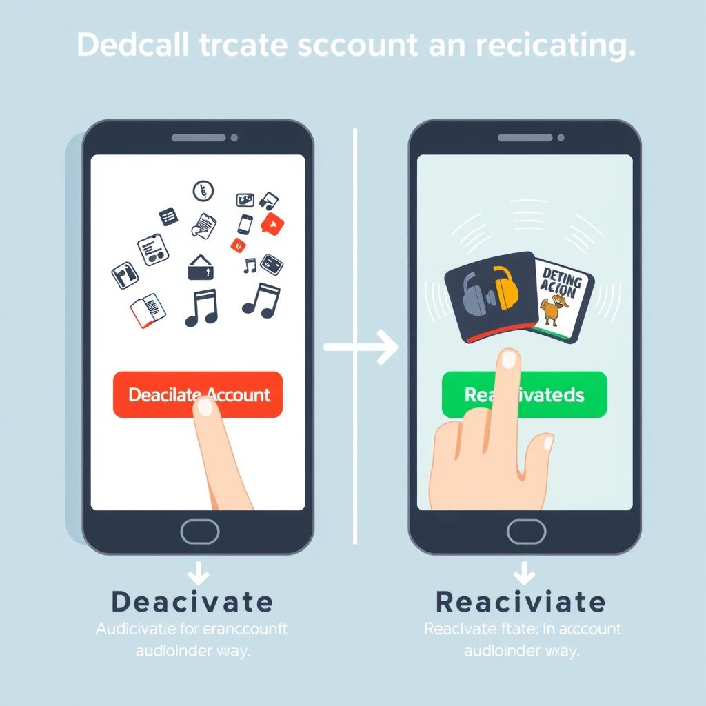 Illustration about audible account deactivation and reactivation