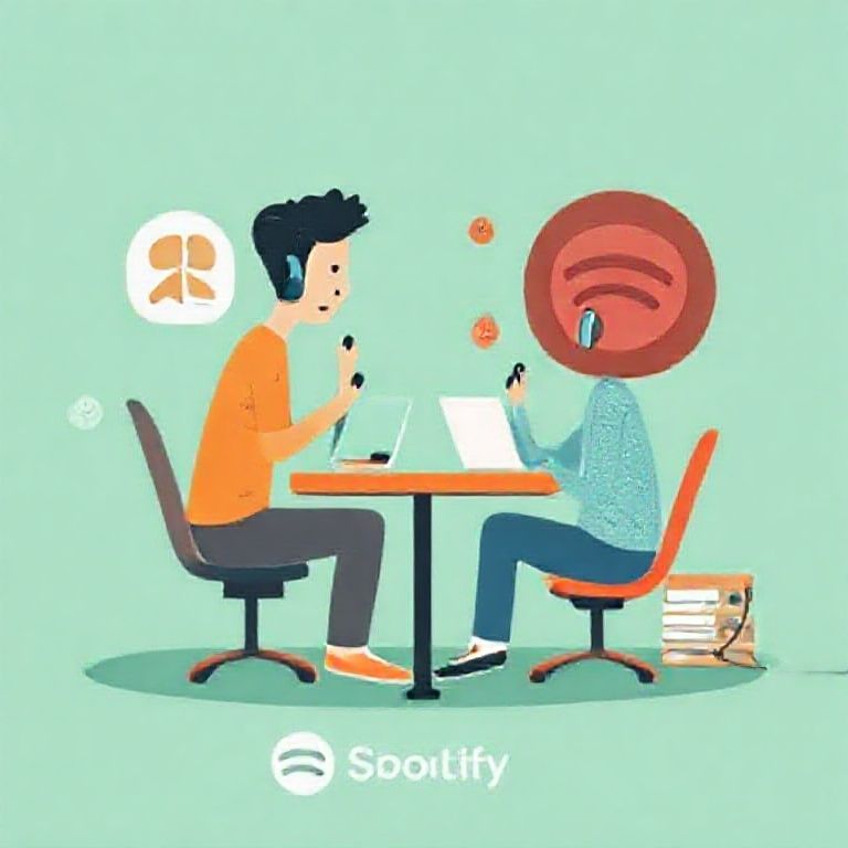 Illustration about audible for multitasking vs spotify