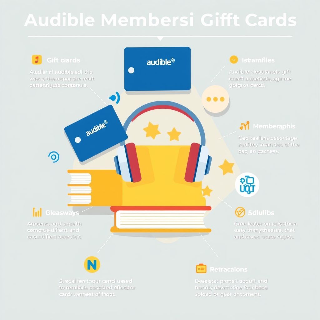 Illustration about audible membership gift cards