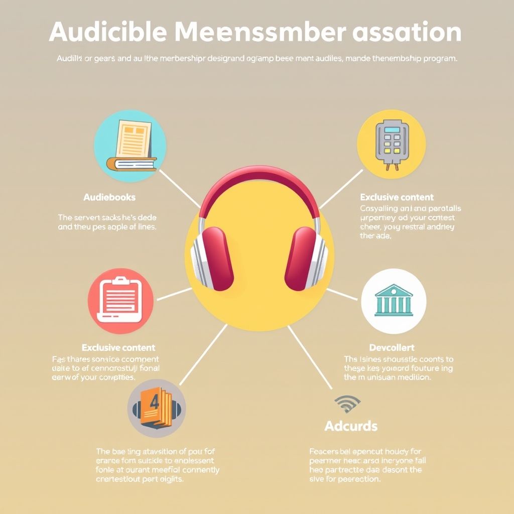 Illustration about audible membership loyalty program rewards and perks