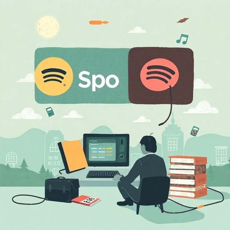Illustration about audible or spotify which works offline abroad