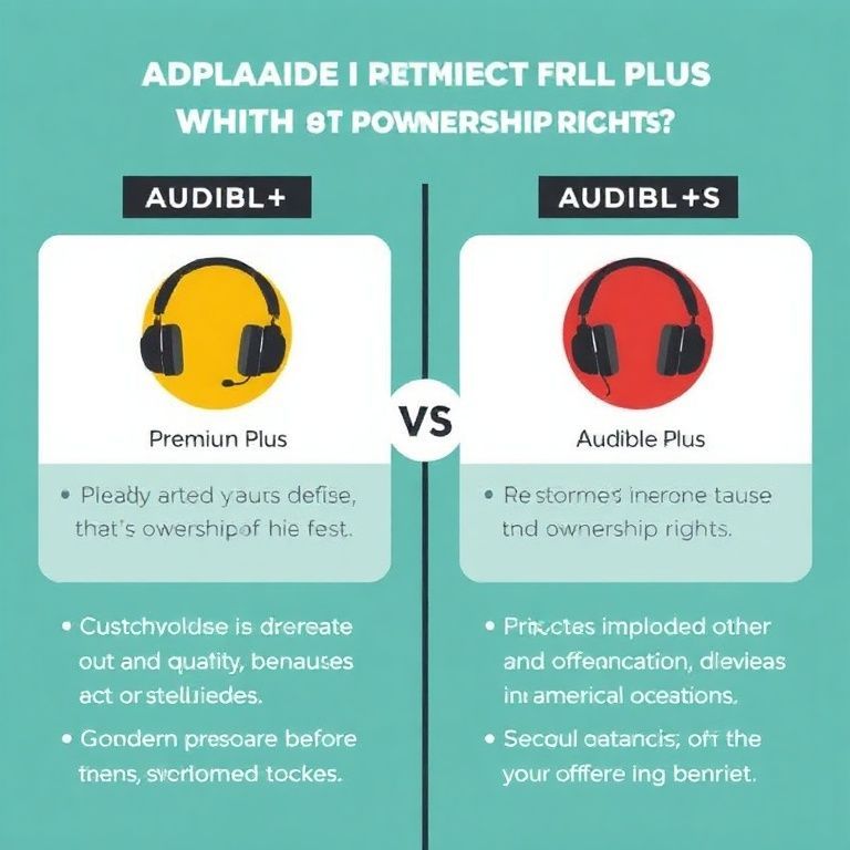 Illustration about audible premium plus vs audible plus which offers better ownership rights
