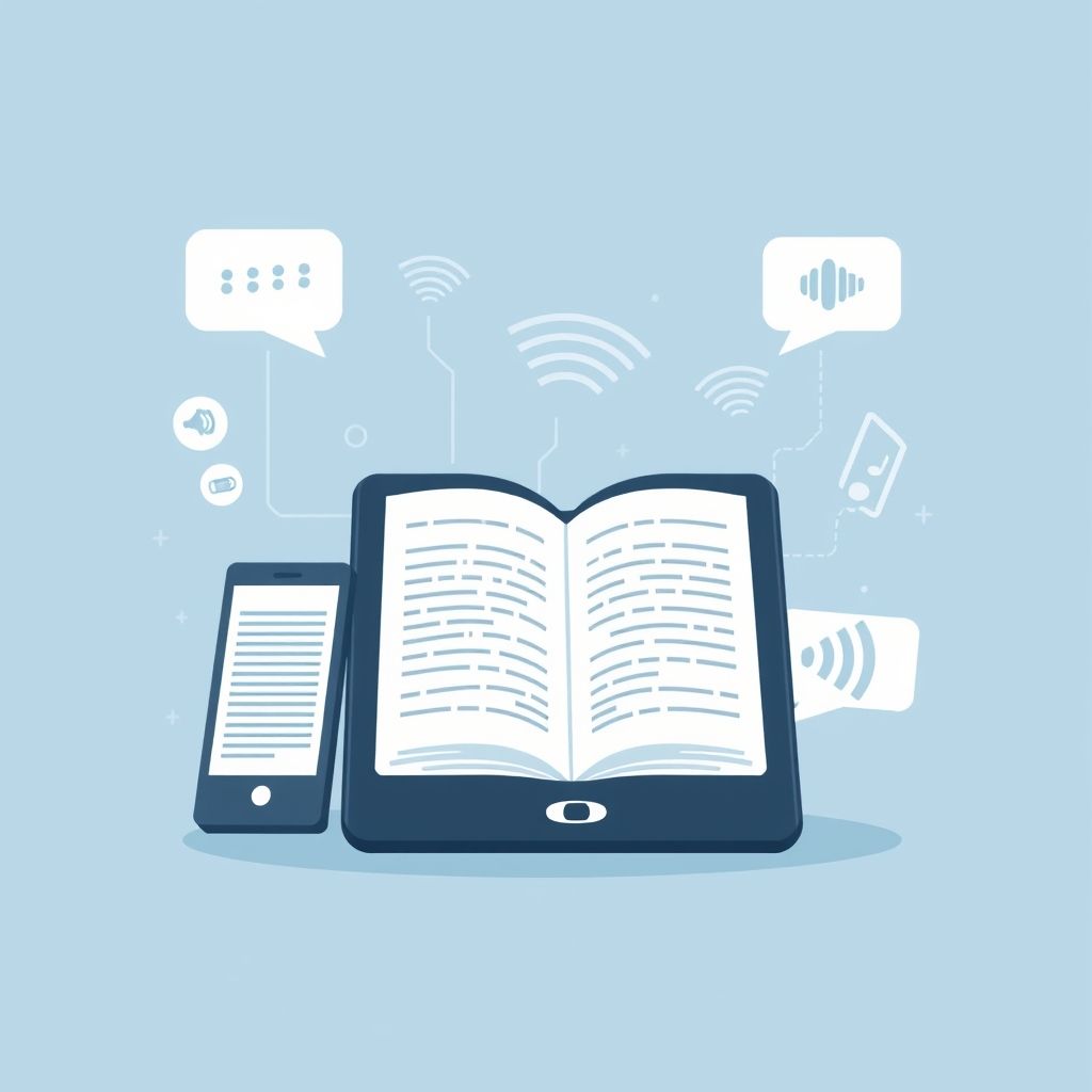 Illustration about audible subscription and kindle integration