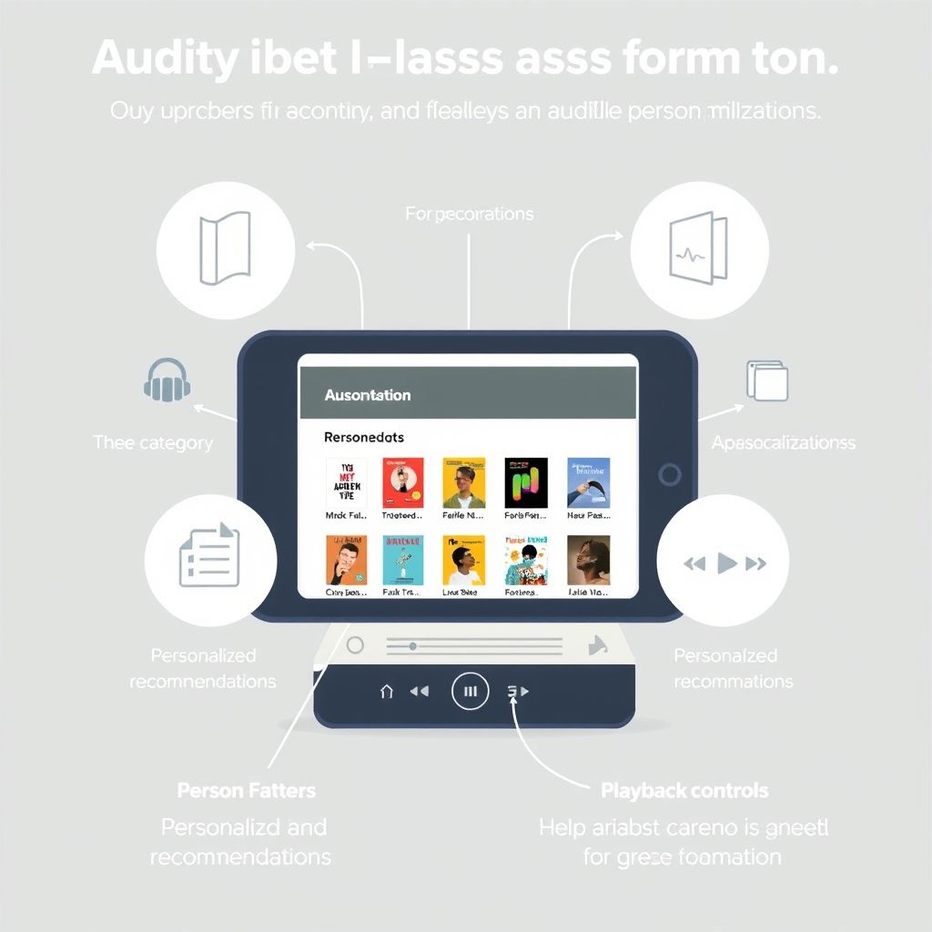 Illustration about audible subscription and personalization features