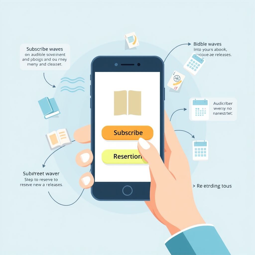 Illustration about audible subscription and pre orders how to reserve upcoming releases