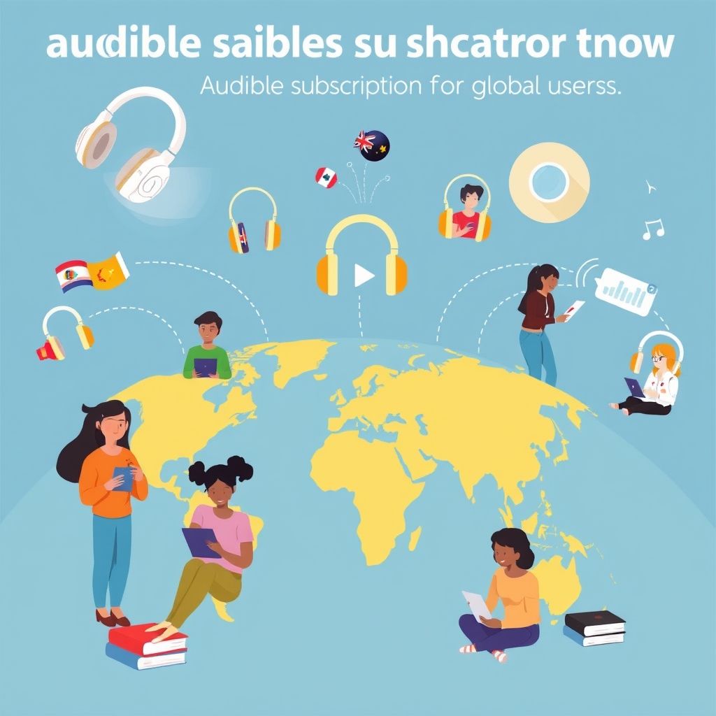 Illustration about audible subscription for international users how it works