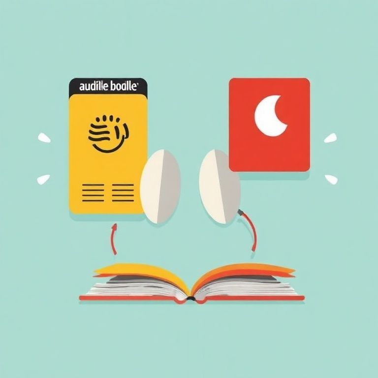 Illustration about audible vs apple books which is better for offline listening