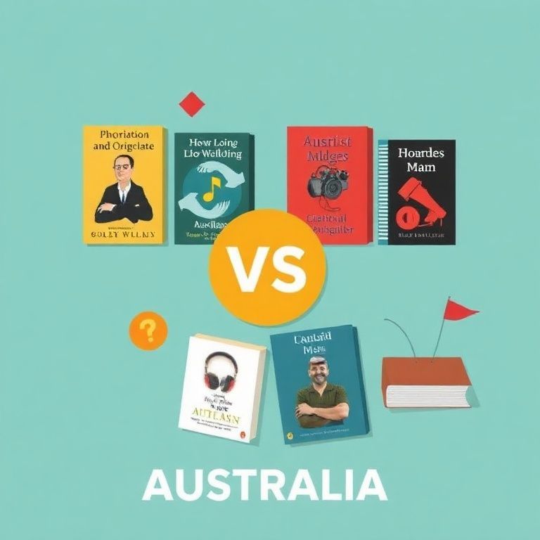 Illustration about audible vs audiobooks com australia