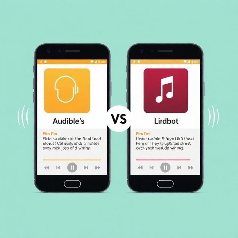 Illustration about audible vs libro fm which app has smoother playback and syncing