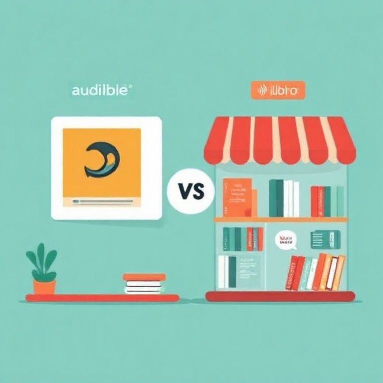 Illustration about audible vs libro fm which platform supports author owned stores