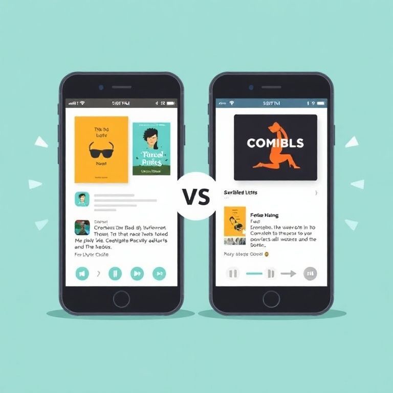 Illustration about audible vs scribd which audiobook app gives better recommendation engine