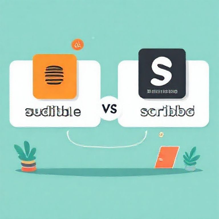 Illustration about audible vs scribd which has better performance for offline downloads