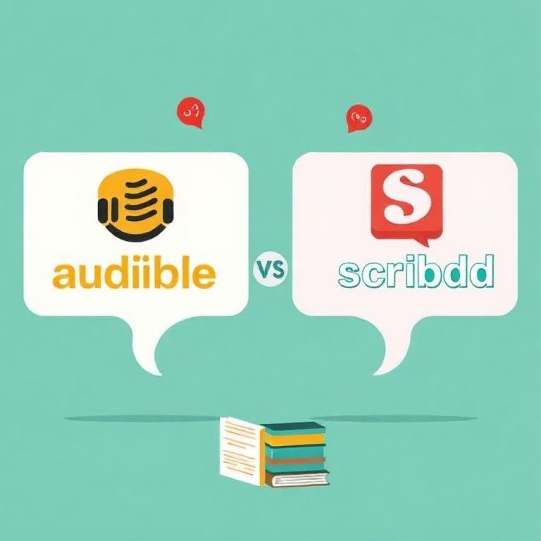 Illustration about audible vs scribd which service is better for language learning
