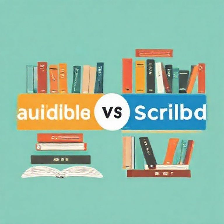 Illustration about audible vs scribd which subscription gives better library diversity
