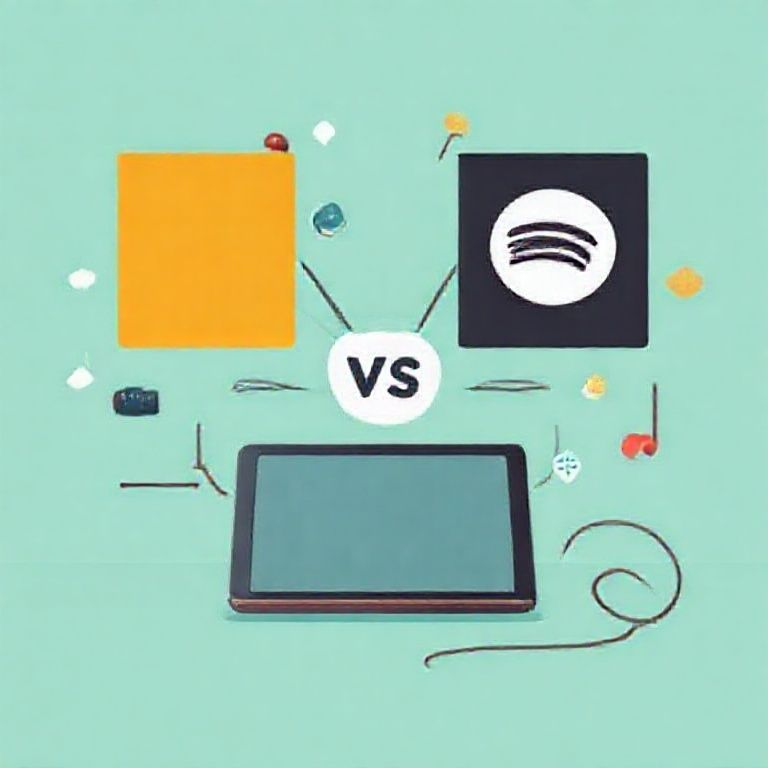Illustration about audible vs spotify audiobooks which has better cross device sync