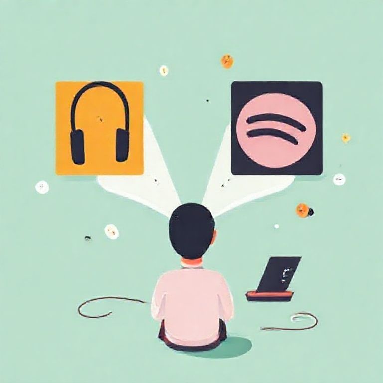 Illustration about audible vs spotify offline listening