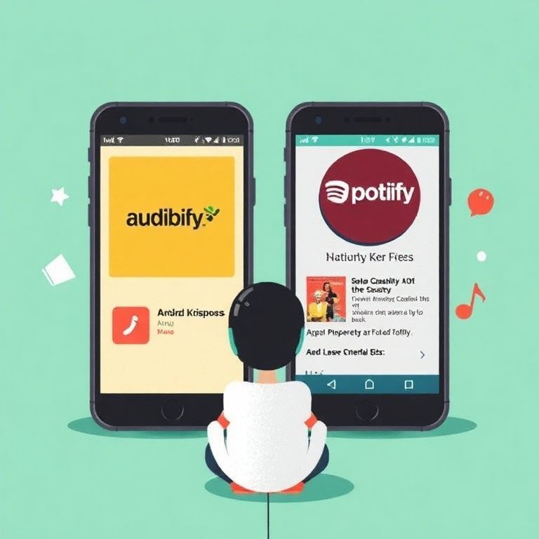 Illustration about audible vs spotify which audiobook app gives more free samples