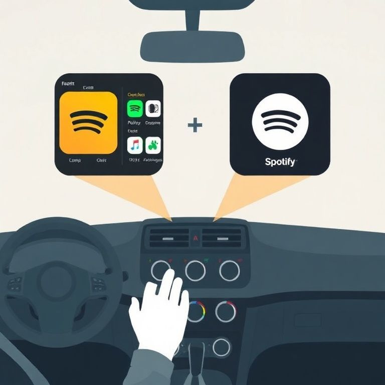 Illustration about audible vs spotify which audiobook app integrates with carplay