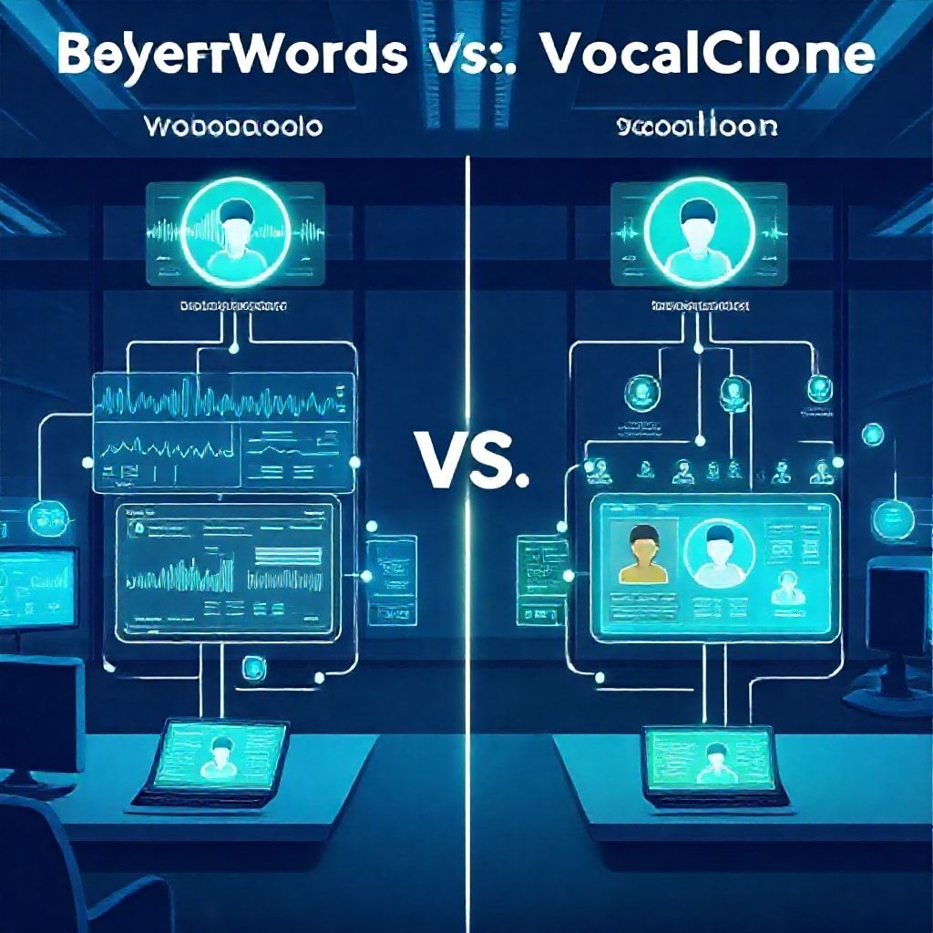Illustration about BeyondWords vs VocalClone AI enterprise use