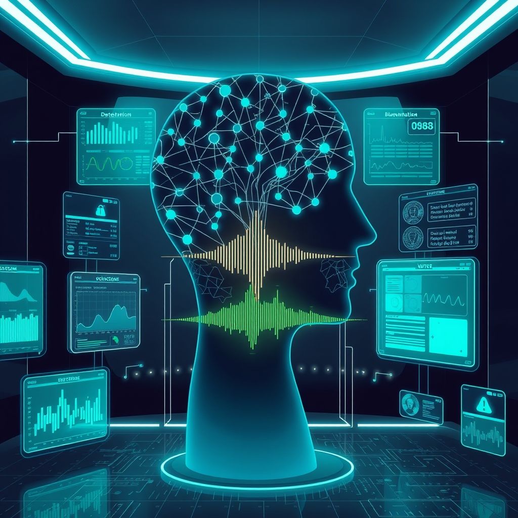 Illustration about detecting vocal clones