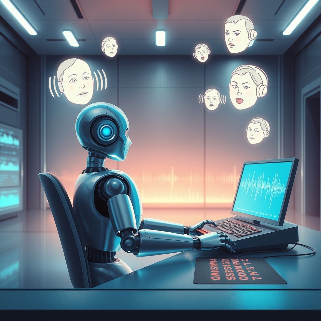 Illustration about Can AI copy someone's voice