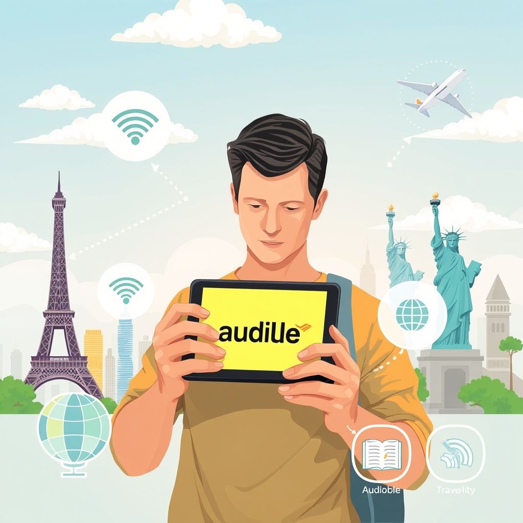 Illustration about can i access audible on international travel or while abroad