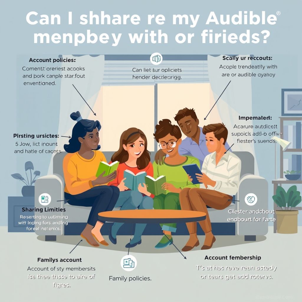 Illustration about can i share my audible membership with family or friends
