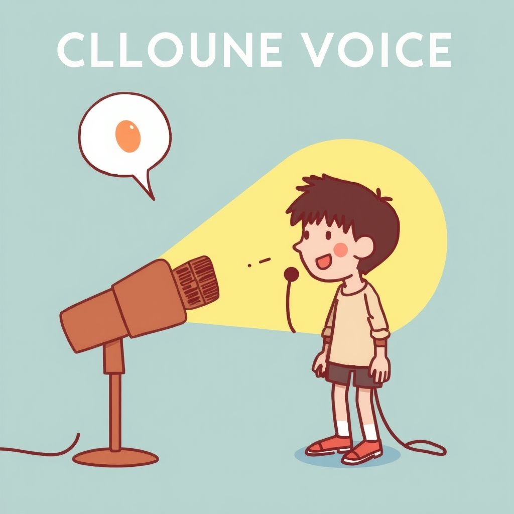Illustration about clone voice from recorded sample