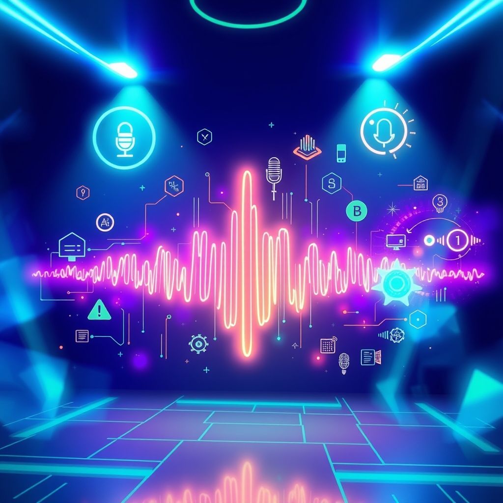 Illustration about digital voice transformation solution