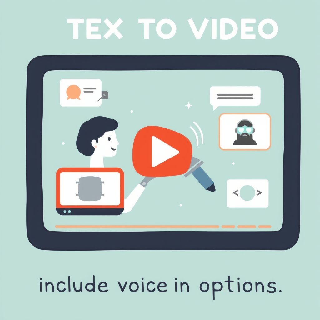 Illustration about text-to-video platforms with voice options