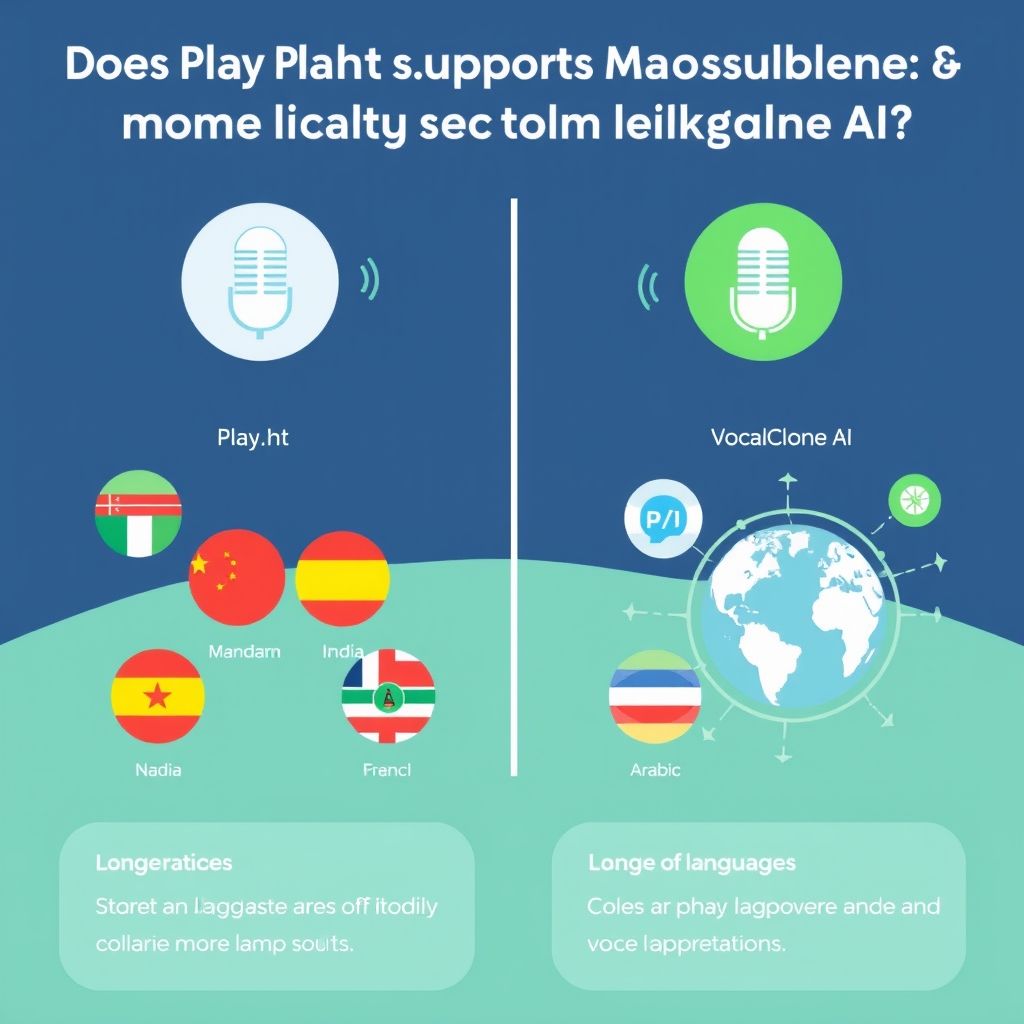 Illustration about Does Play.ht support more languages than VocalClone AI