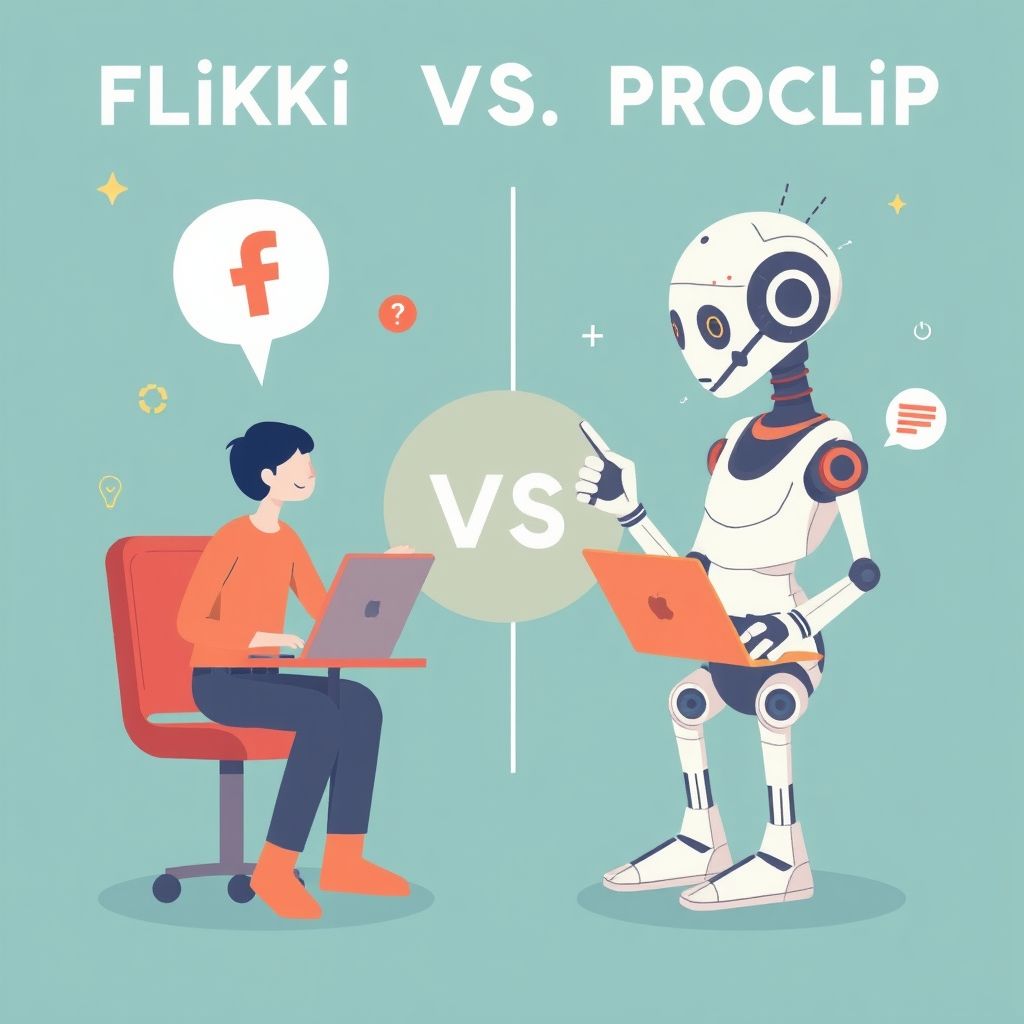 Illustration about Fliki vs ProClip AI