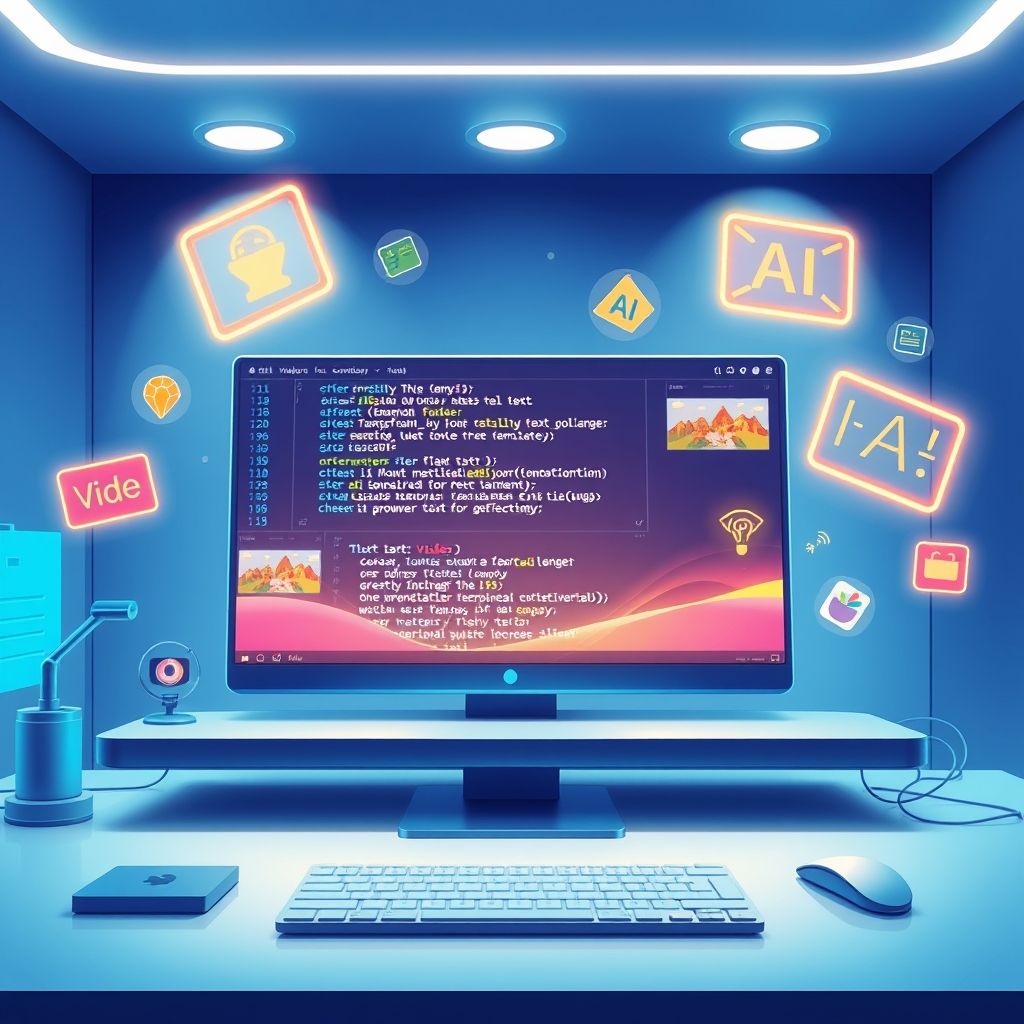 Illustration about free ai tools to convert text to video